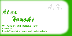 alex homoki business card